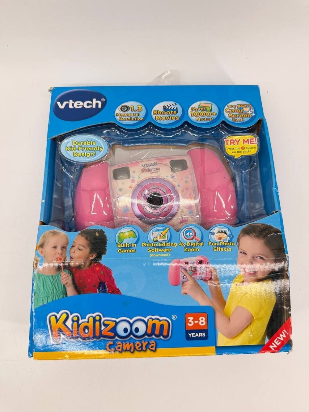 VTech KidiZoom Camera Pink Kids Digital Camera 1.3MP Tested No Batteries w/ Box